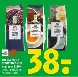 Coop 365 365 Økologisk Mørkristet Eller Espresso Kaffe tilbud