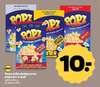 Netto Popz Mikrobølgeovns Popcorn 3-pak tilbud