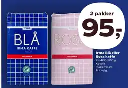 Kvickly IRMA Blå Eller Rosa Kaffe tilbud
