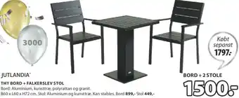 JYSK Jutlandia Thy Bord + Falkerslev Stol tilbud