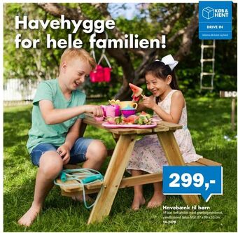 Havebænk til børn