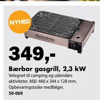 Biltema Bærbar gasgrill, 2,3 kW tilbud