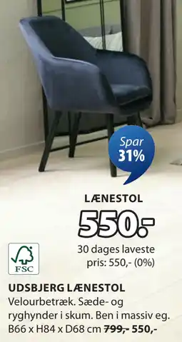 JYSK UDSBJERG LÆNESTOL tilbud