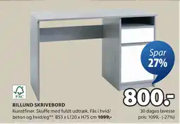 JYSK BILLUND SKRIVEBORD tilbud