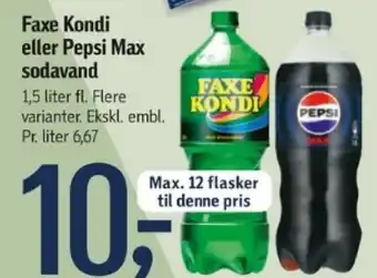 Føtex Faxe kondi eller pepsi max sodavand tilbud