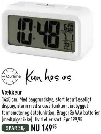 Imerco Vækkeur 14x8 cm tilbud