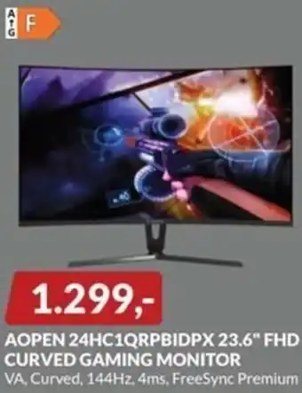 AOPEN 24HC1QRPBIDPX 23.6" FHD Curved Gaming Monitor