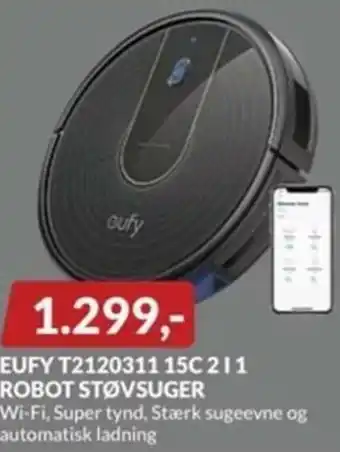Eufy T2120311 15C 2 I 1 Robot Støvsuger