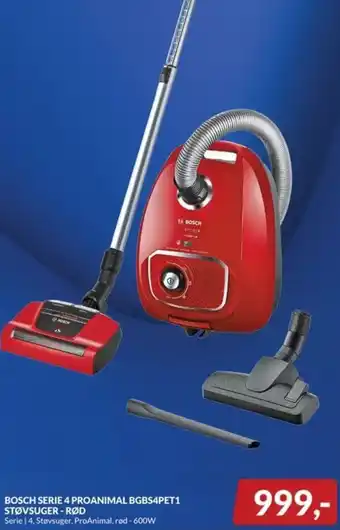 Bosch Serie 4 Proanimal BGBS4PET1 Støvsuger-Rød