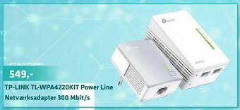 LabTech Data TP-LINK TL-WPA4220KIT Power Line Netværksadapter 300 Mbit/s tilbud