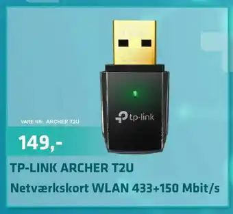 LabTech Data Tp-link archer t2u Netværkskort WLAN 433+150 Mbit/s tilbud