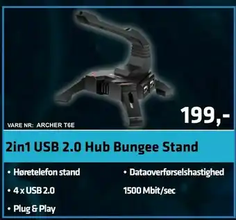 LabTech Data 2in1 USB 2.0 Hub Bungee Stand tilbud