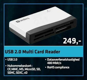 LabTech Data USB 2,0 Multi Card Reader tilbud