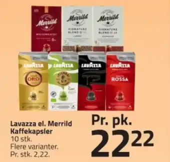 Fleggaard Lavazza el. Merrild Kaffekapsler tilbud