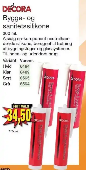 Harald Nyborg Bygge- og sanitetssilikone tilbud