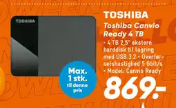 Bilka Toshiba Canvio Ready 4 TB tilbud