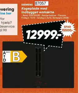 Bilka SIEMENS Kogeplade med indbygget emhætte tilbud