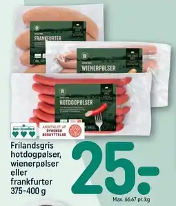 REMA 1000 Frilandsgris hotdogpølser, wienerpølser eller frankfurter tilbud