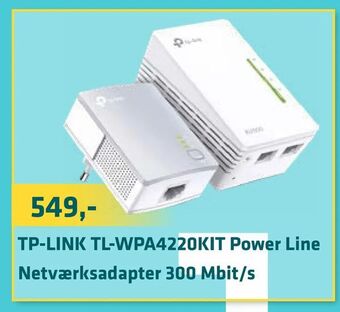 TP-LINK TL-WPA4220KIT Power Line Netværksadapter 300 Mbit/s
