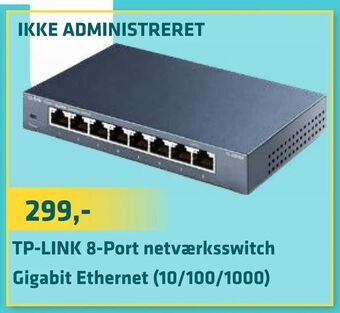 TP-LINK 8-Port netværksswitch Gigabit Ethernet (10/100/1000)