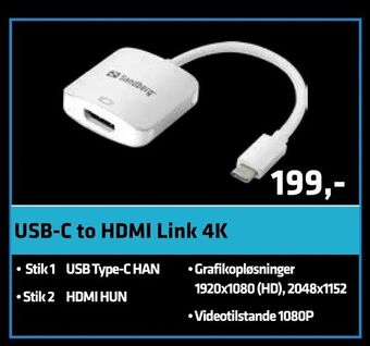 LabTech Data Usb-c to HDMI Link 4K tilbud