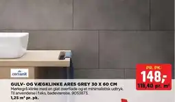 jem & fix GULV- OG VÆGKLINKE ARES GREY 30 X 60 CM tilbud