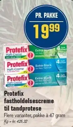 Otto Duborg Protefix fastholdelsescreme til tandprotese tilbud