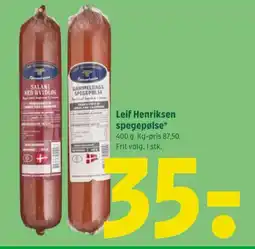 Coop 365 Leif Henriksen spegepølse tilbud