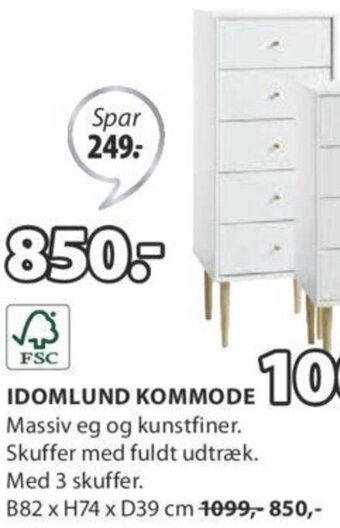 JYSK Idomlund Kommode tilbud