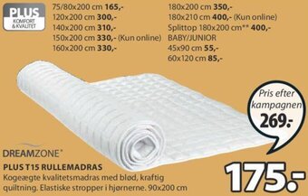 Dreamzone Plus T15 Rullemadras