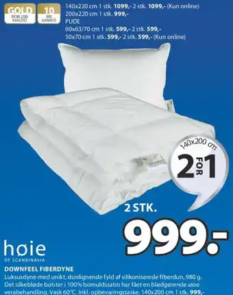 JYSK Høie Downfeel Fiberdyne 2 Stk tilbud