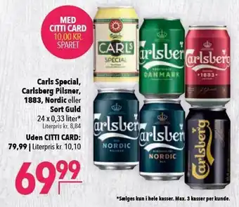 Citti Carls Special, Carlsberg Pilsner, 1883, Nordic eller Sort Guld tilbud