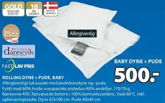 JYSK Rolling Dyne + Pude Baby tilbud