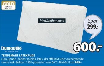 JYSK Dunlopillo Tempsmart Latexpude tilbud