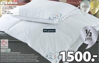 JYSK Royal Silver Gåsedunsdyne tilbud