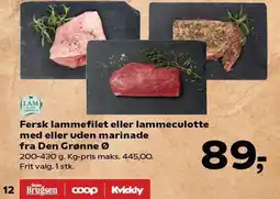 SuperBrugsen Fersk lammefilet eller lammeculotte med eller uden marinade fra Den Grønne Ø tilbud