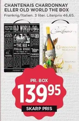 MENY CHANTENAIS CHARDONNAY ELLER OLD WORLD THE BOX tilbud