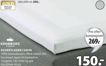 JYSK Kronborg Kuvertlagen I Satin tilbud