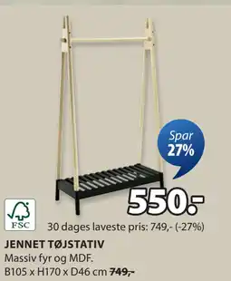 JYSK JENNET TØJSTATIV tilbud