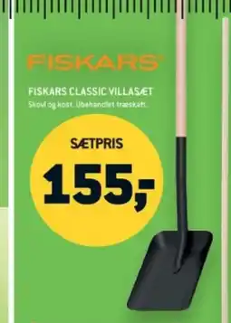 Fiskars classic villasæt skovl og kost. ubehandlet træskaft.