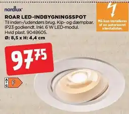jem & fix NORDLUX ROAR LED-INDBYGNINGSSPOT tilbud