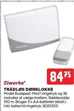 jem & fix ELWORKS TRÅDLØS DØRKLOKKE tilbud
