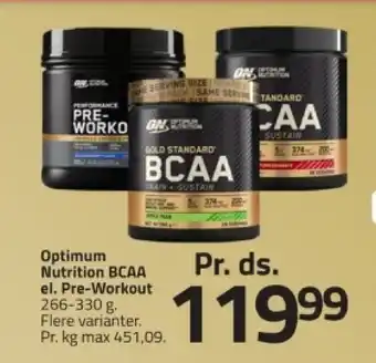 Fleggaard Optimum Nutrition BCAA el. Pre-Workout tilbud