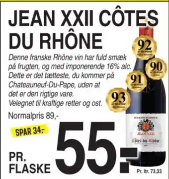 ABC Lavpris JEAN XXII côtes du rhône tilbud