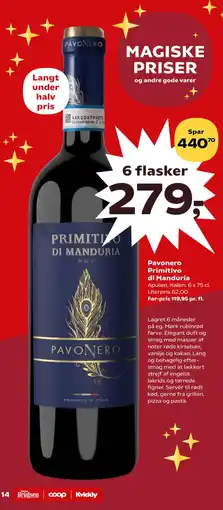 SuperBrugsen Pavonero Primitivo di Manduria tilbud