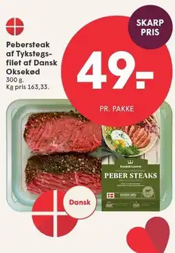 SPAR Pebersteak af Tykstegsfilet af Dansk Oksekød tilbud