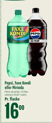 Min Købmand Pepsi, Faxe Kondi eller Mirinda tilbud