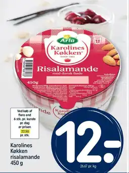 REMA 1000 Karolines Køkken Risalamande tilbud