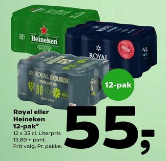 Royal eller Heineken 12-pak