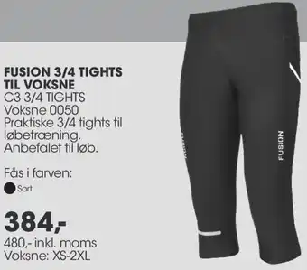 Sportigan Fusion 3/4 Tights Til Voksne 480 Inkl.Moms tilbud
